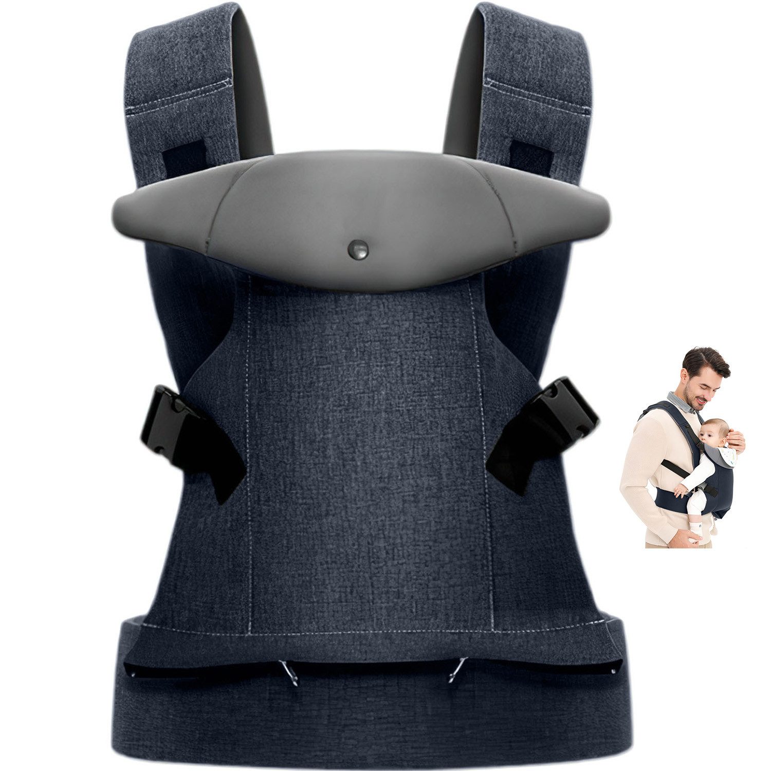GAGAKU Babytrage, Babys & Kleinkinder 0-36 Monate, Einfaches Tragen (Dunkelgrau