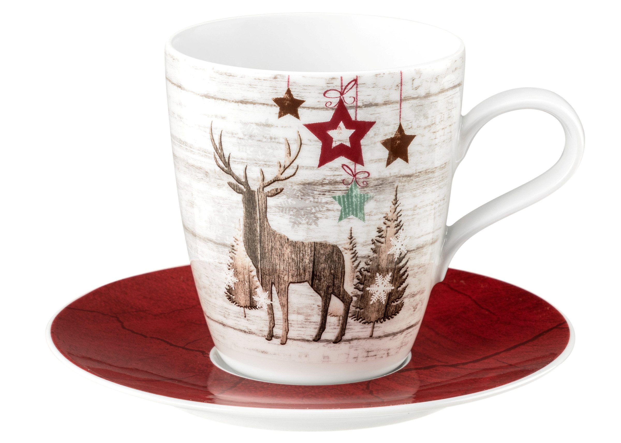 Seltmann Weiden Becher Life Christmas, 1-tlg., Porzellan, Becher mit Henkel 0,40 l und weihnachtlichem Dekor