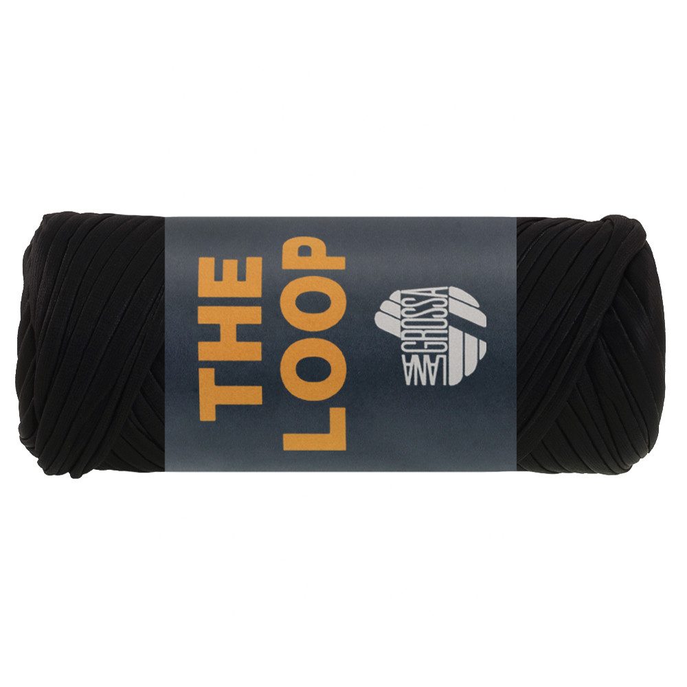 LANA GROSSA THE LOOP Effektgarn für Taschen & Deko Häkelwolle, 40 m (Einseitig beschichtetes, gewirktes Band mit Matt-Glanz-Effekt), 100 g
