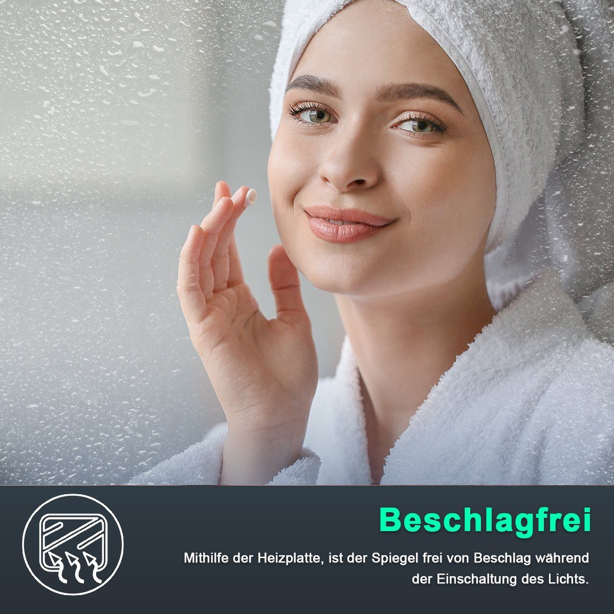 SONNI Badspiegel Badezimmerspiegel mit LED-Beleuchtung 120×60 günstig online kaufen