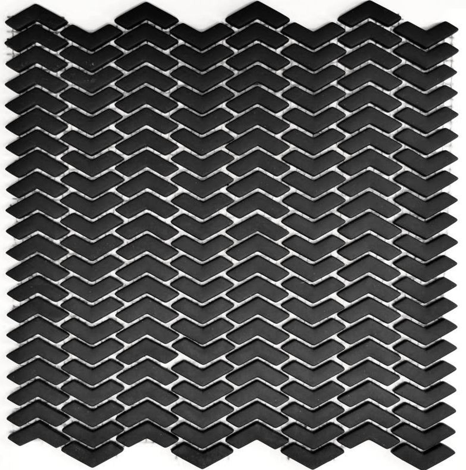 10 Mosaikfliesen Mosaikmatten Mosani Glasmosaik Mosaikfliesen Recycling matt schwarz /