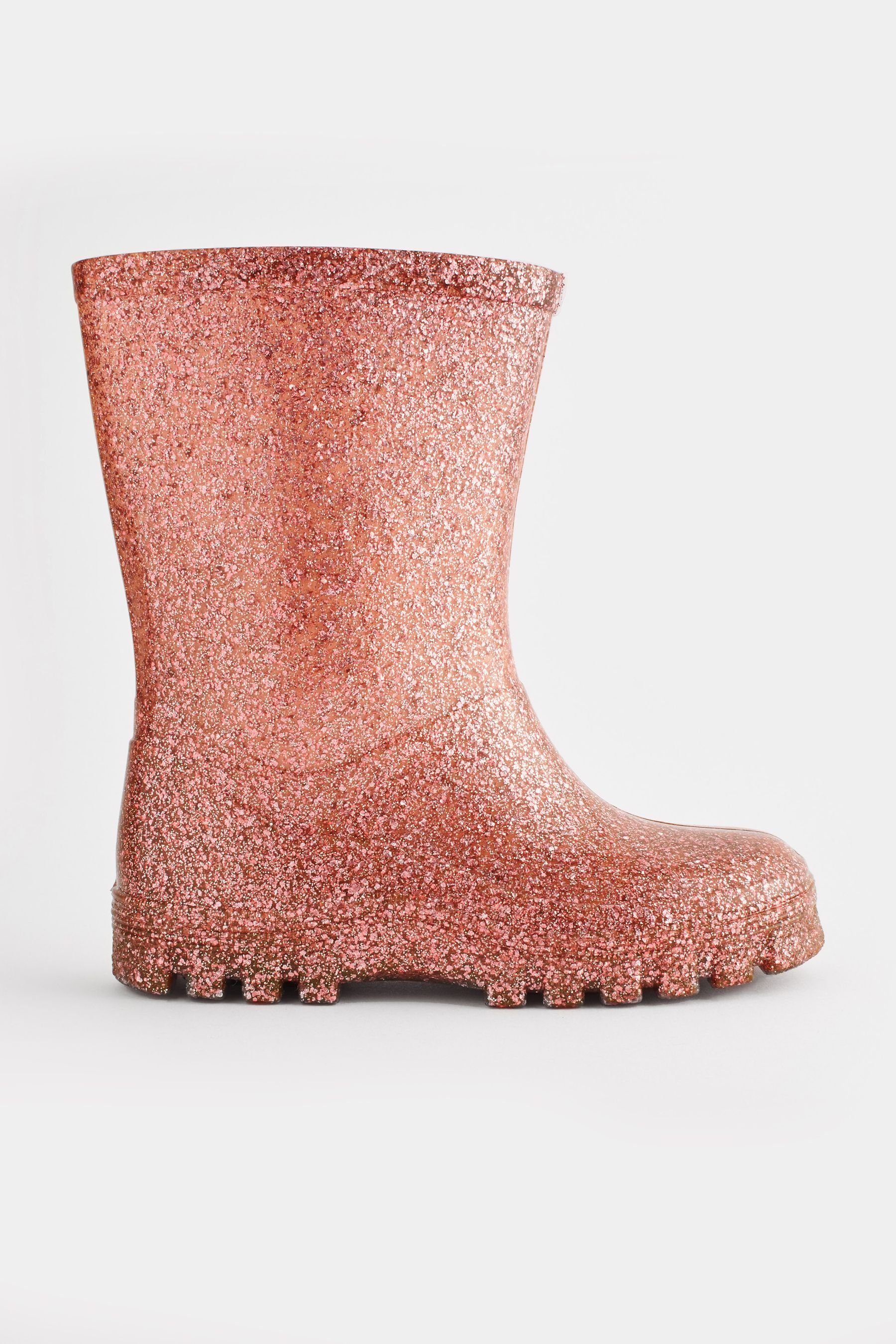 (1-tlg) Next Pink Gummistiefel Gold Rose Gummistiefel Glitter