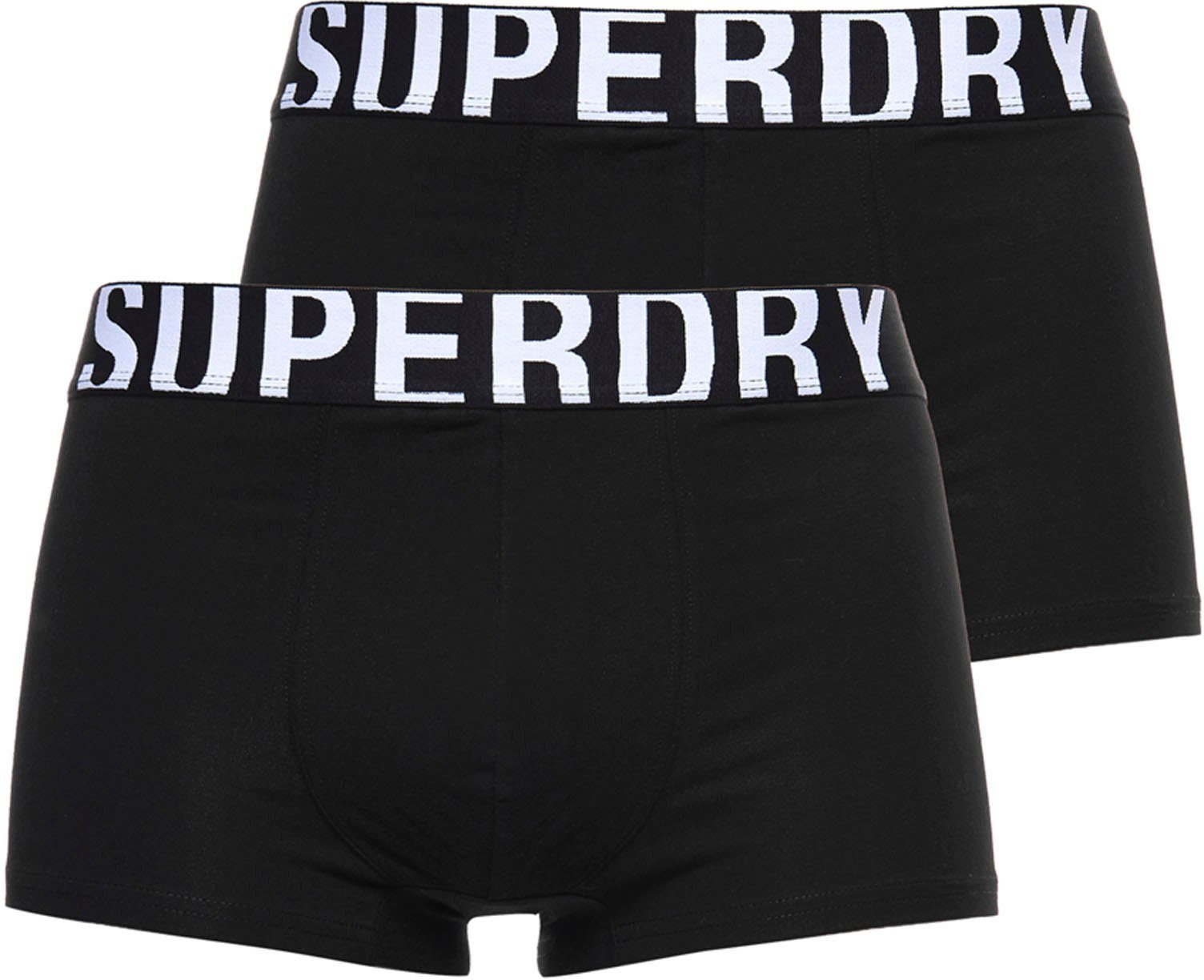 Superdry Boxer TRUNK DUAL LOGO DOUBLE PACK (Packung, 2er-Pack) schwarz, schwarz