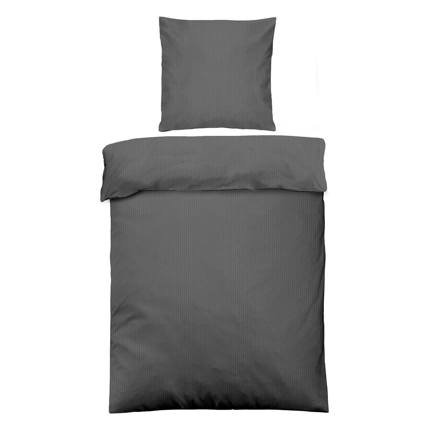 Wülfing Постельное белье MANUELA, Anthrazit, Reißverschluss, 135x200 cm, Baumwolle