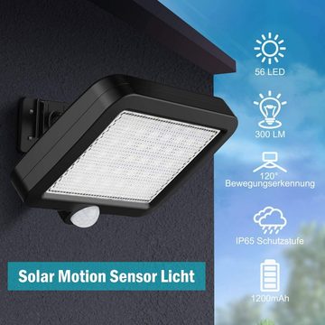GelldG LED Solarleuchte Solarlampen für Außen, 56 LED Solarleuchte Außen mit Bewegungsmelder