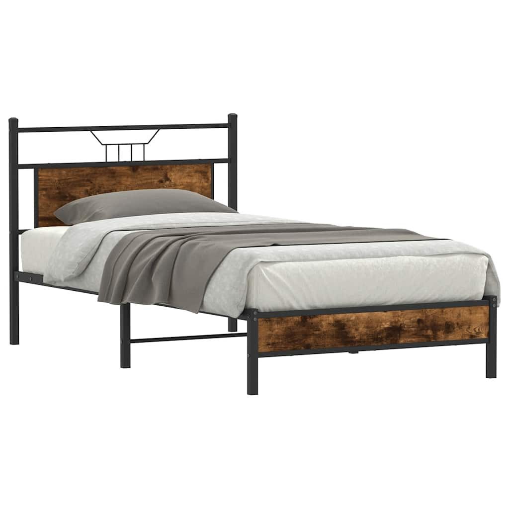 vidaXL Bett Bettgestell ohne Matratze Räuchereiche günstig online kaufen