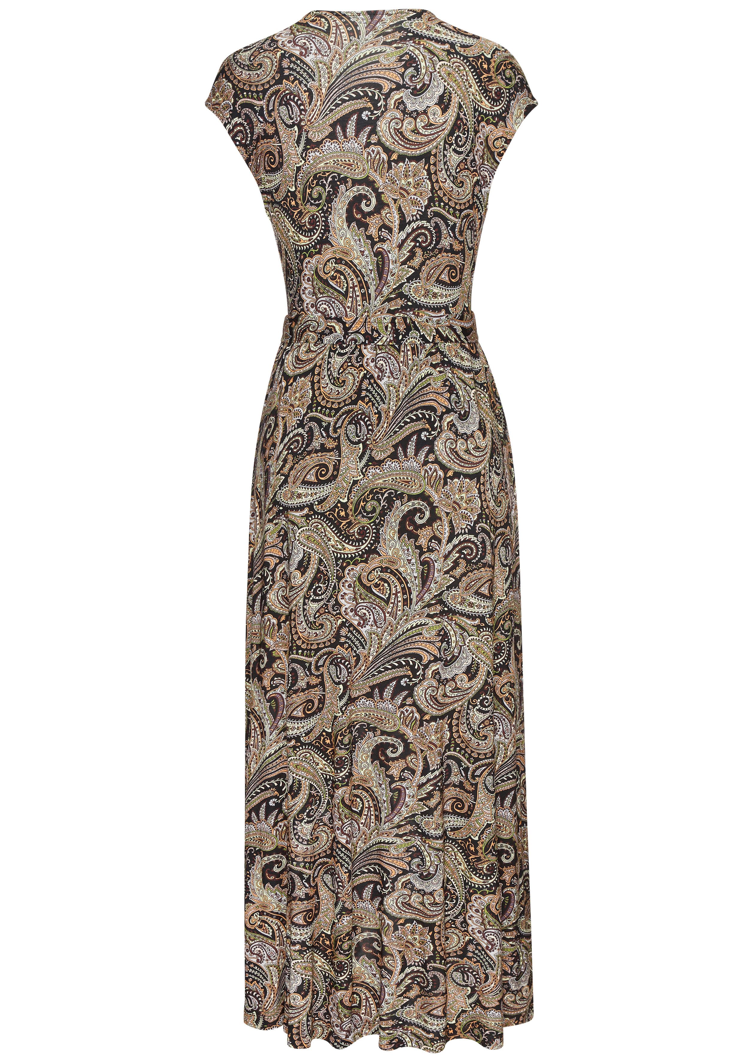 LASCANA Maxikleid mit Paisleydruck aus weicher Viskoseware Elegantes Sommerkleid, Strandkleid, langes Druckkleid, Viskosekleid