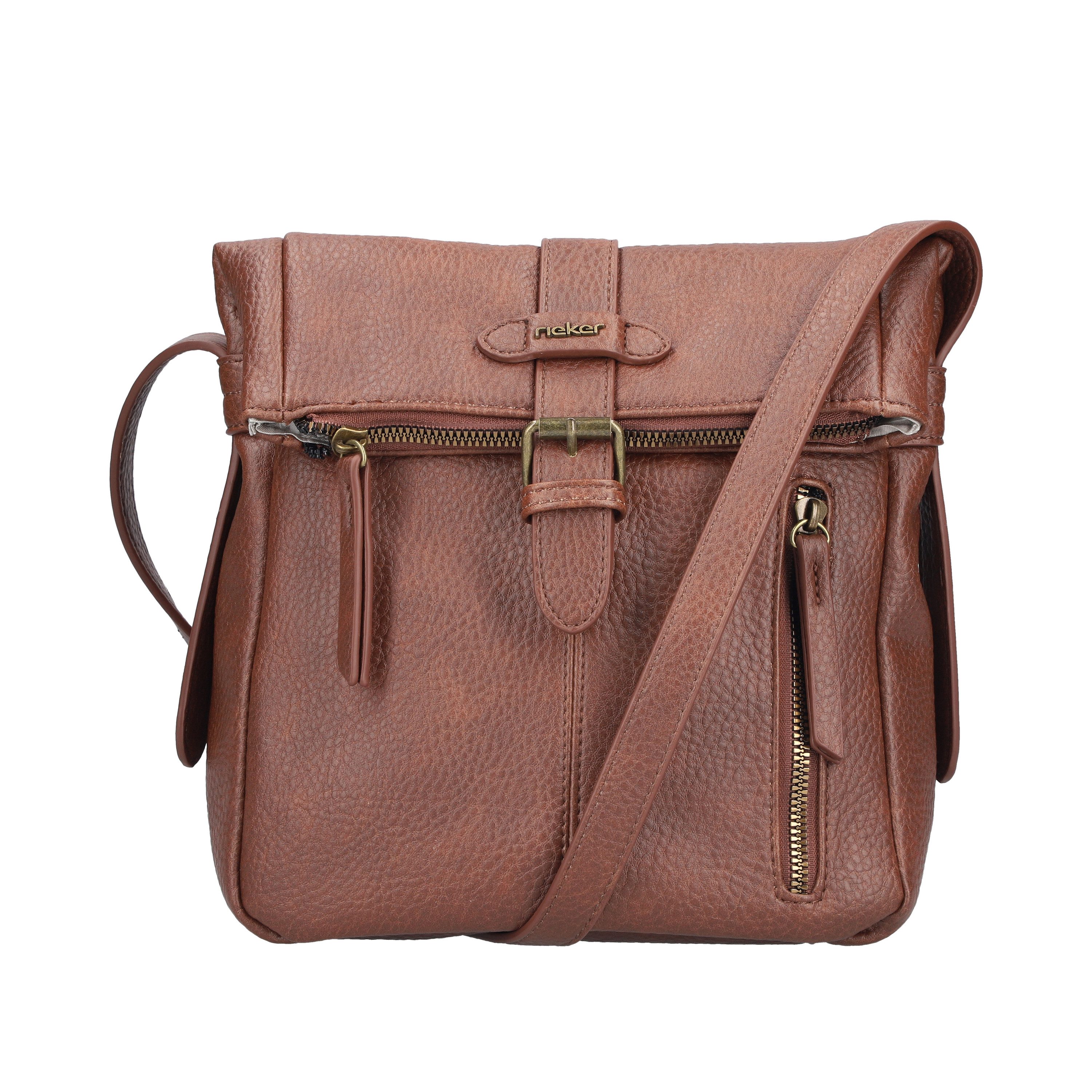 Rieker Umhängetasche, Damen-Handtasche, Schultertasche, Überschlag mit Schnallenverschluss