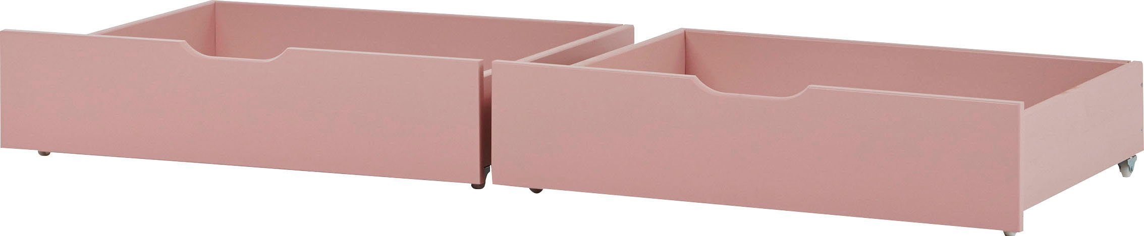 Hoppekids Bettschubkasten ECO Comfort (2 St), auf Rollen in 7 Farben erhältlich 2 St. rosa