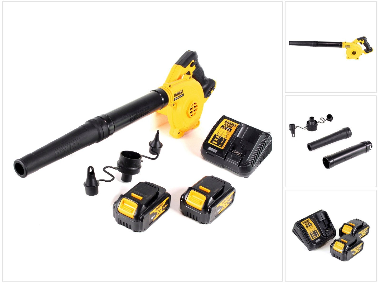 DeWalt Akku-Laubbläser DCV 100 M2 18 V + 2x Akku 4,0 Ah + Ladegerät