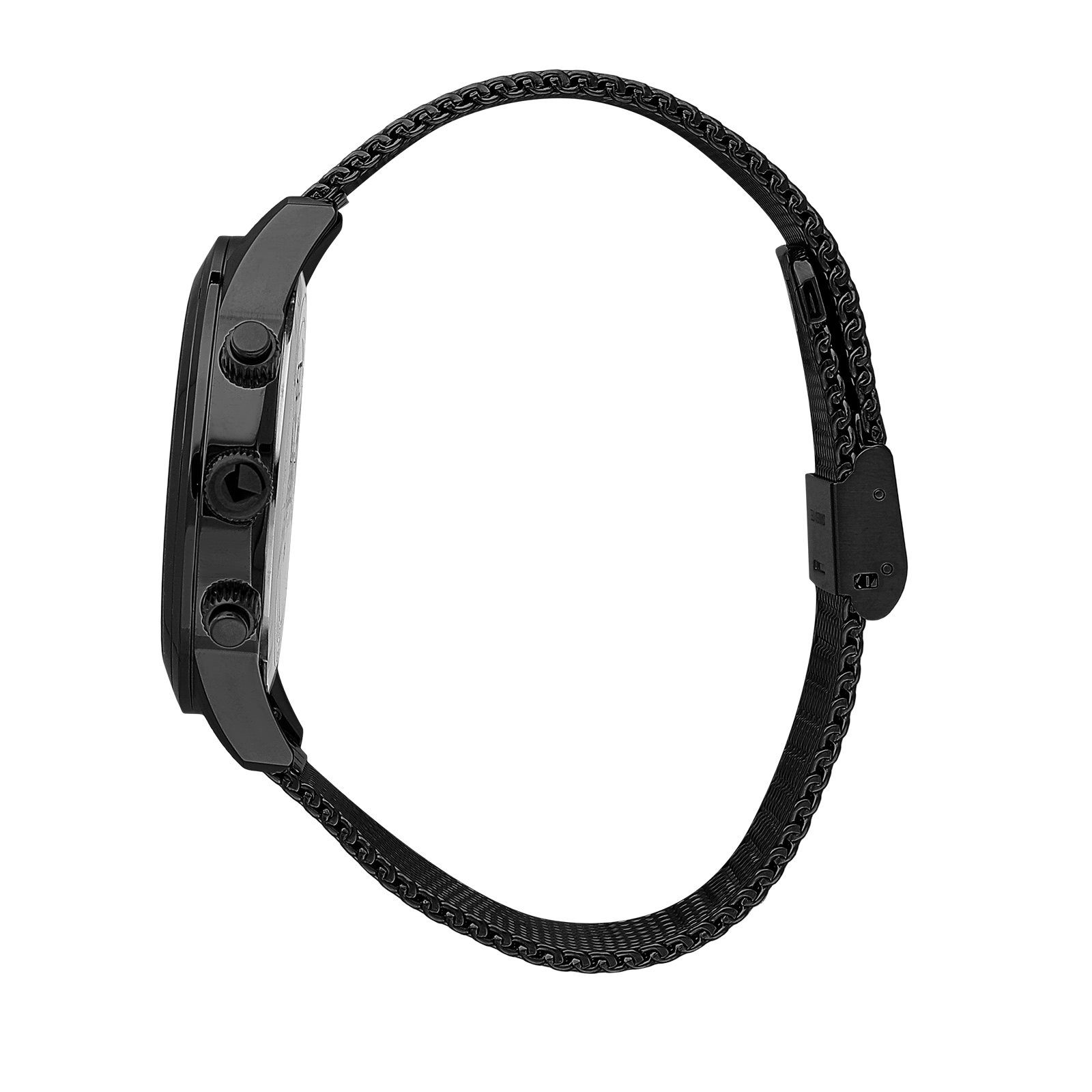 Sector Multifunktionsuhr Sector Herren Armbanduhr Multifunkt, (Multifunktionsuhr), Herren Armbanduhr rund, groß (ca. 45,5x39mm), Edelstahlarmband schwarz
