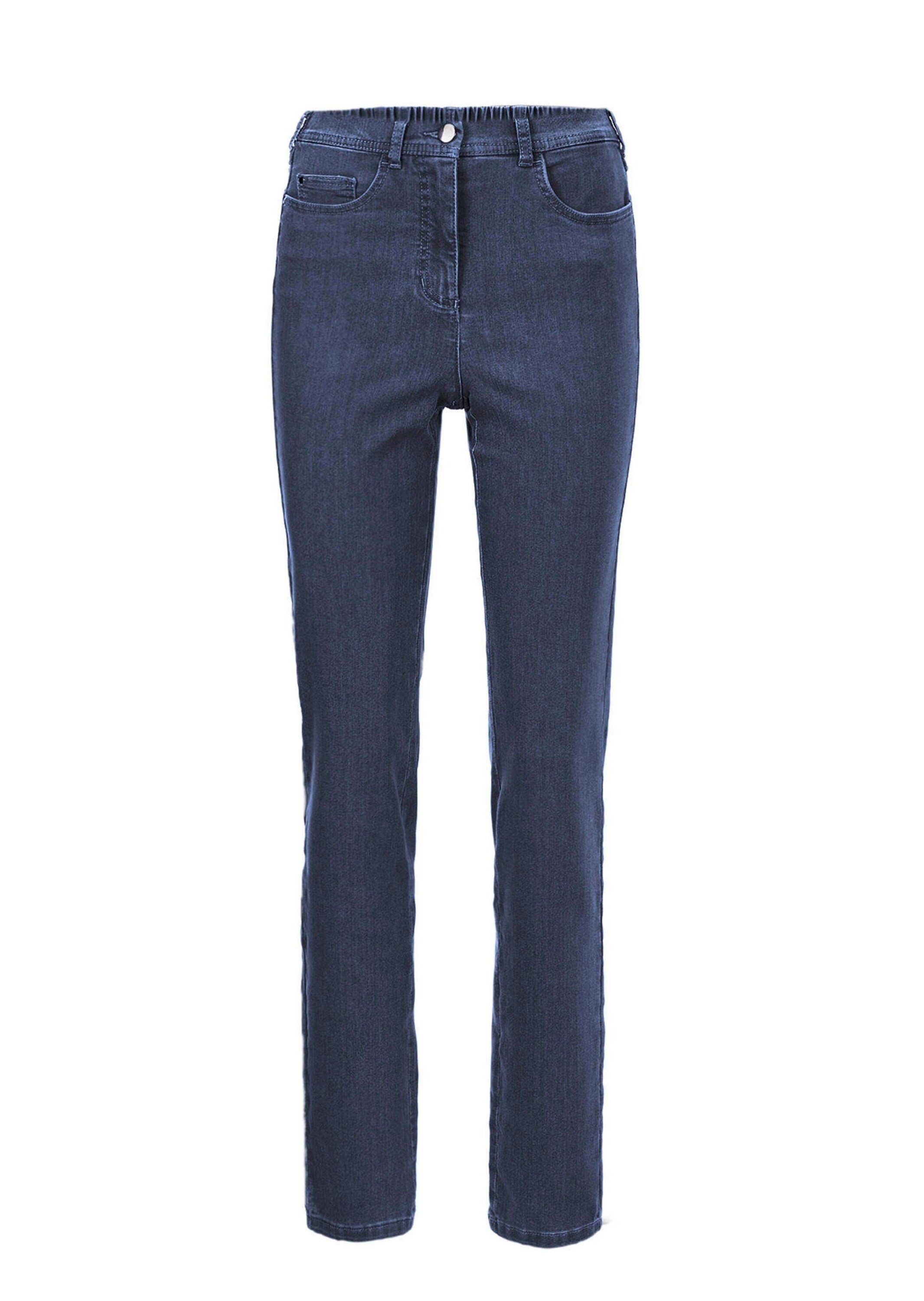 Kurzgröße: Bequeme dunkelblau Jeans GOLDNER Bequeme High-Stretch-Jeanshose