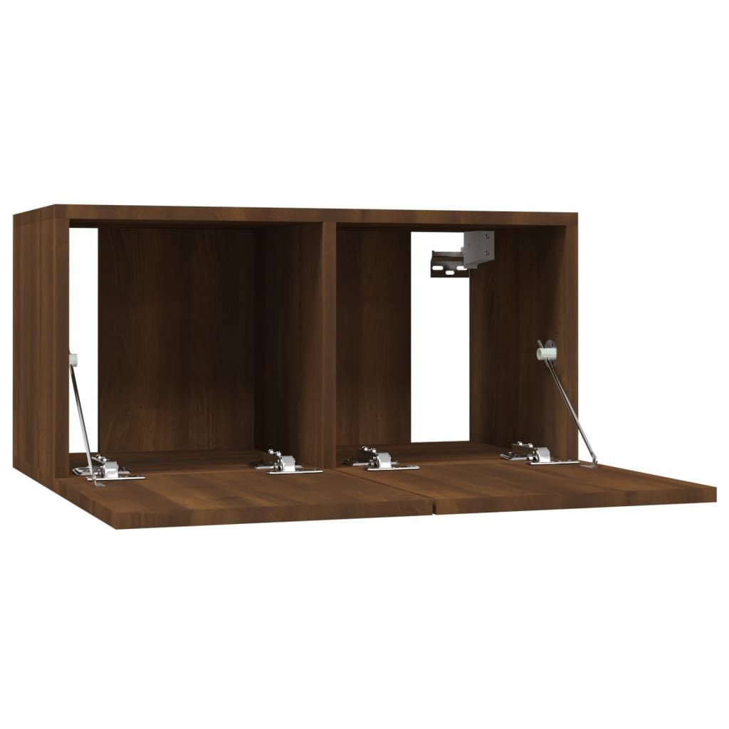 vidaXL TV-Schrank Braun TV-Wandschränke cm 60x30x30 Stk. 4 (4-St) Braune Holzwerkstoff Eiche Eiche