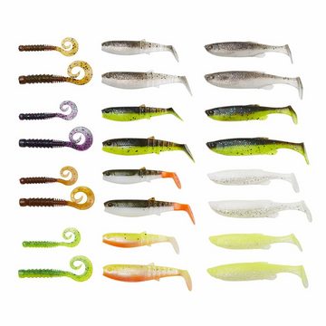 Savage Gear Kunstköder Perch Academy Kit Mixed Color 32teilig Gummifische Gummiköder Barsch, (Spar-Set, 32-St), Perch Academy Kit Mixed Colors 32 Stück Gummifisch-Set