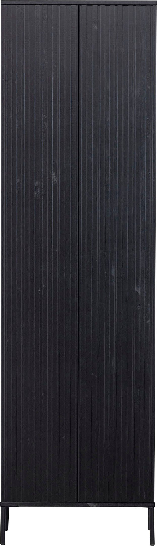 WOOOD Garderobenschrank New Gravure, Mehrzweckschrank mit 5 Fächern mit grafischen Relieftüren, Breite 60 cm