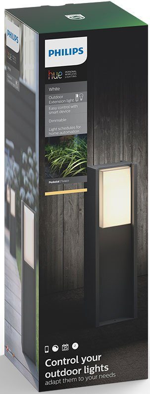 Philips Hue LED Sockelleuchte Turaco, Dimmfunktion, Farbsteuerung, Farbwechsel, Nachtlichtfunktion, Smart Home, Timerfunktion, mehrere Helligkeitsstufen, LED wechselbar, Kaltweiß, Neutralweiß, Tageslichtweiß, Warmweiß, LED Außenleuchte - smartes LED-Lichtsystem mit App-Steuerung