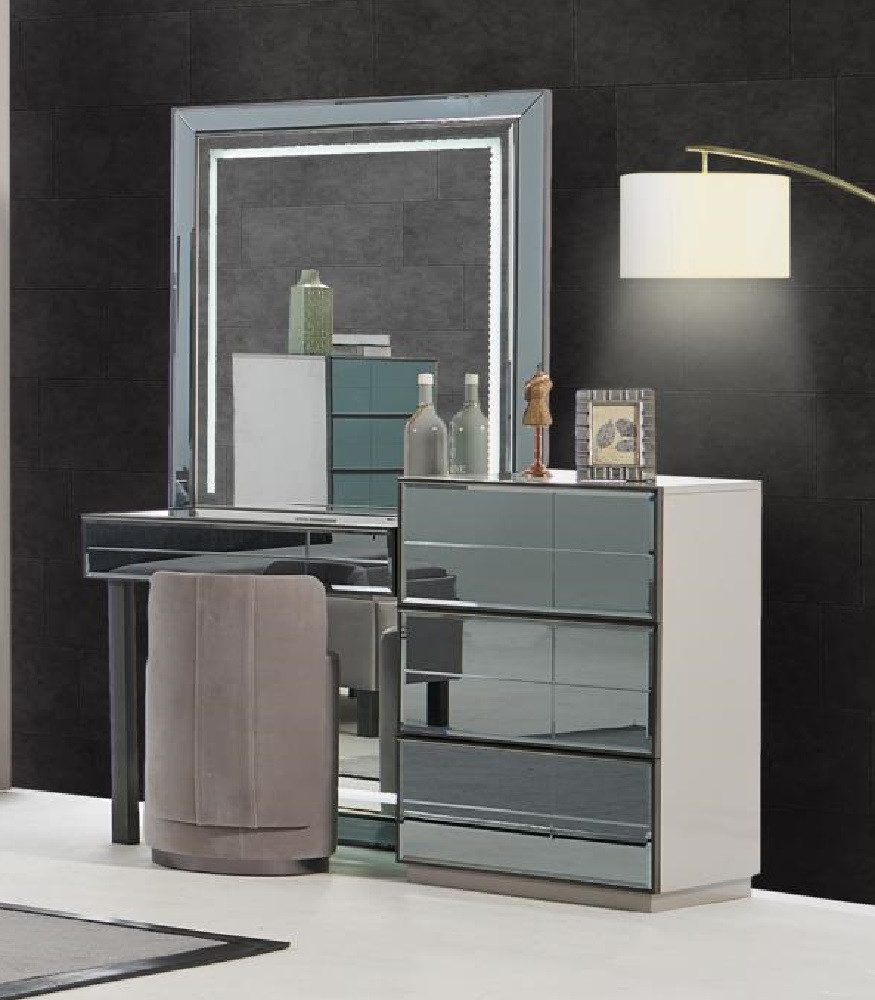 Xlmoebel Schminktisch Luxuriöser Schminktisch mit eleganter Konsole und stilvollem Hocker (Schminktisch mit Hocker, 2-St., Schminktisch / Hocker), Hergestellt in Europa
