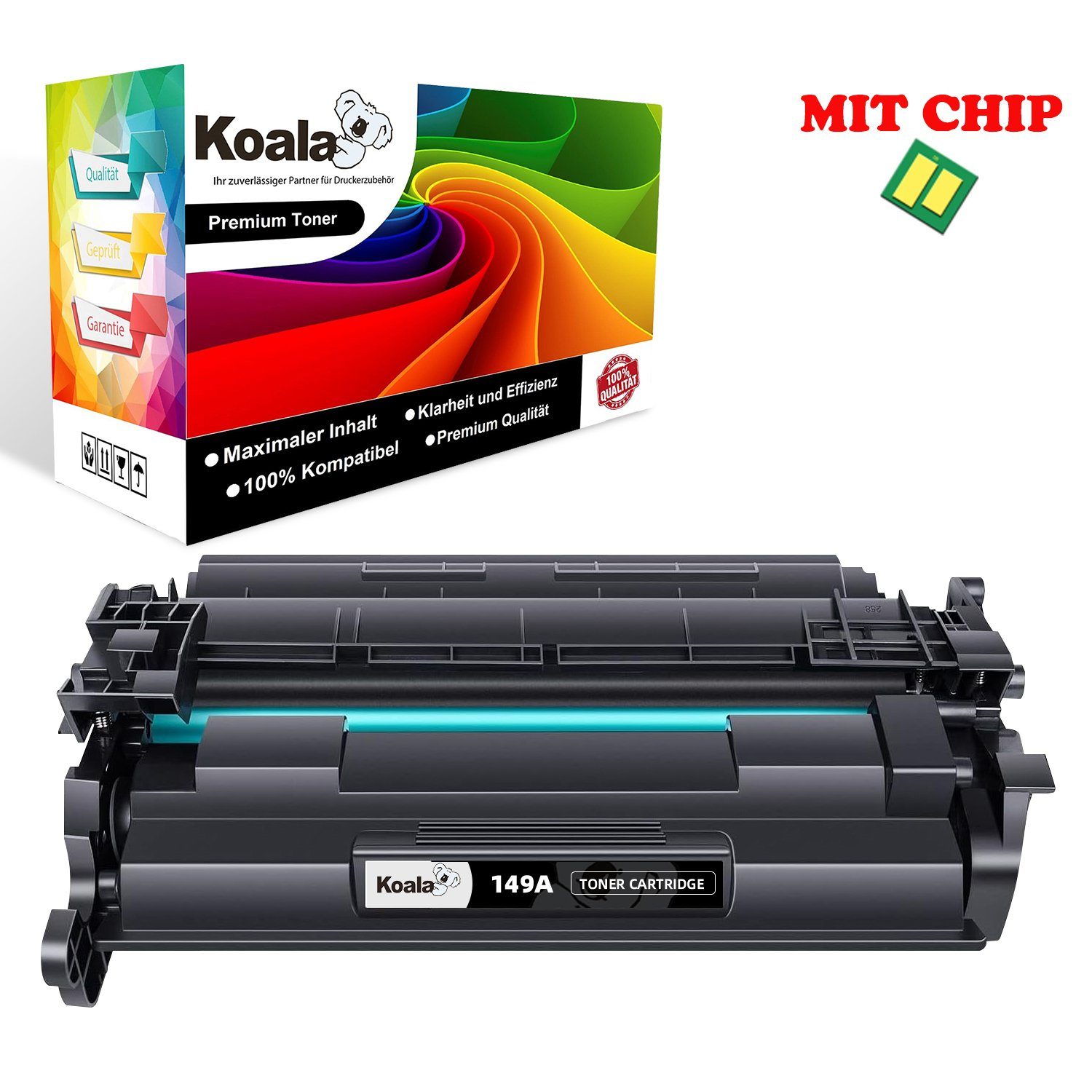 Koala Tonerpatrone HP 149A W1490A Schwarz 149A (Packung, HP Chip CHIP, LaserJet Druckleistung 4103 für ca Mit 4002 Toner 4102 Seiten), Pro Mit Toner für Pro HP (W1490A) LaserJet MFP 2900 bis