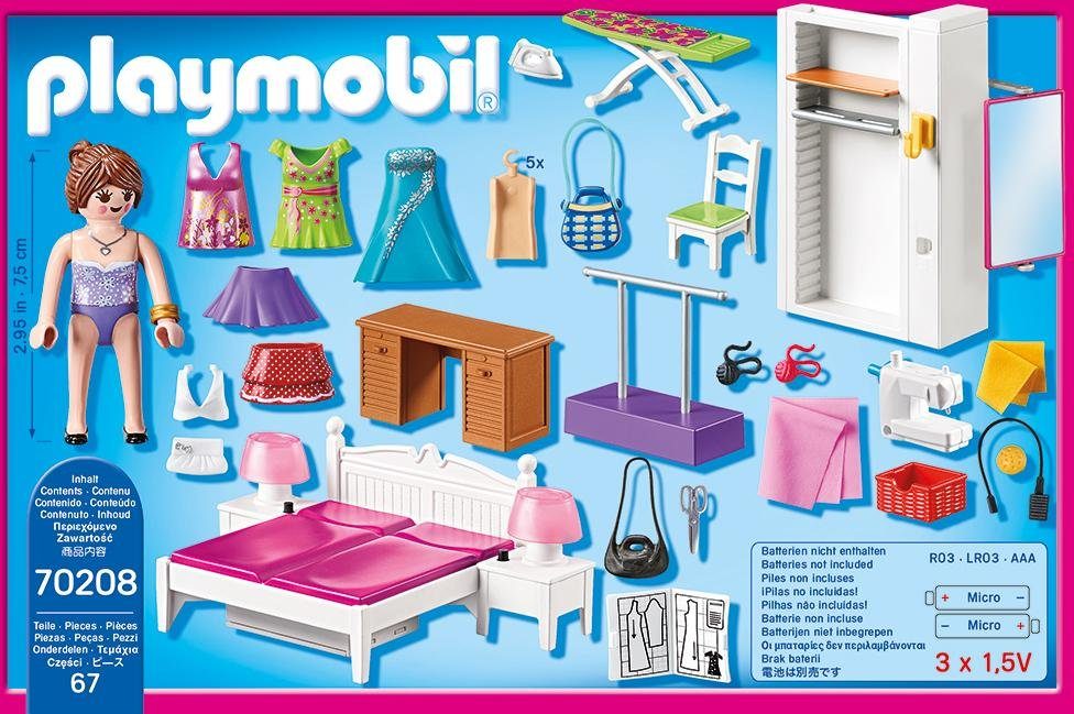 Playmobil® Schlafzimmer mit Nähecke (70208), Dollhouse Konstruktions-Spiels günstig online kaufen