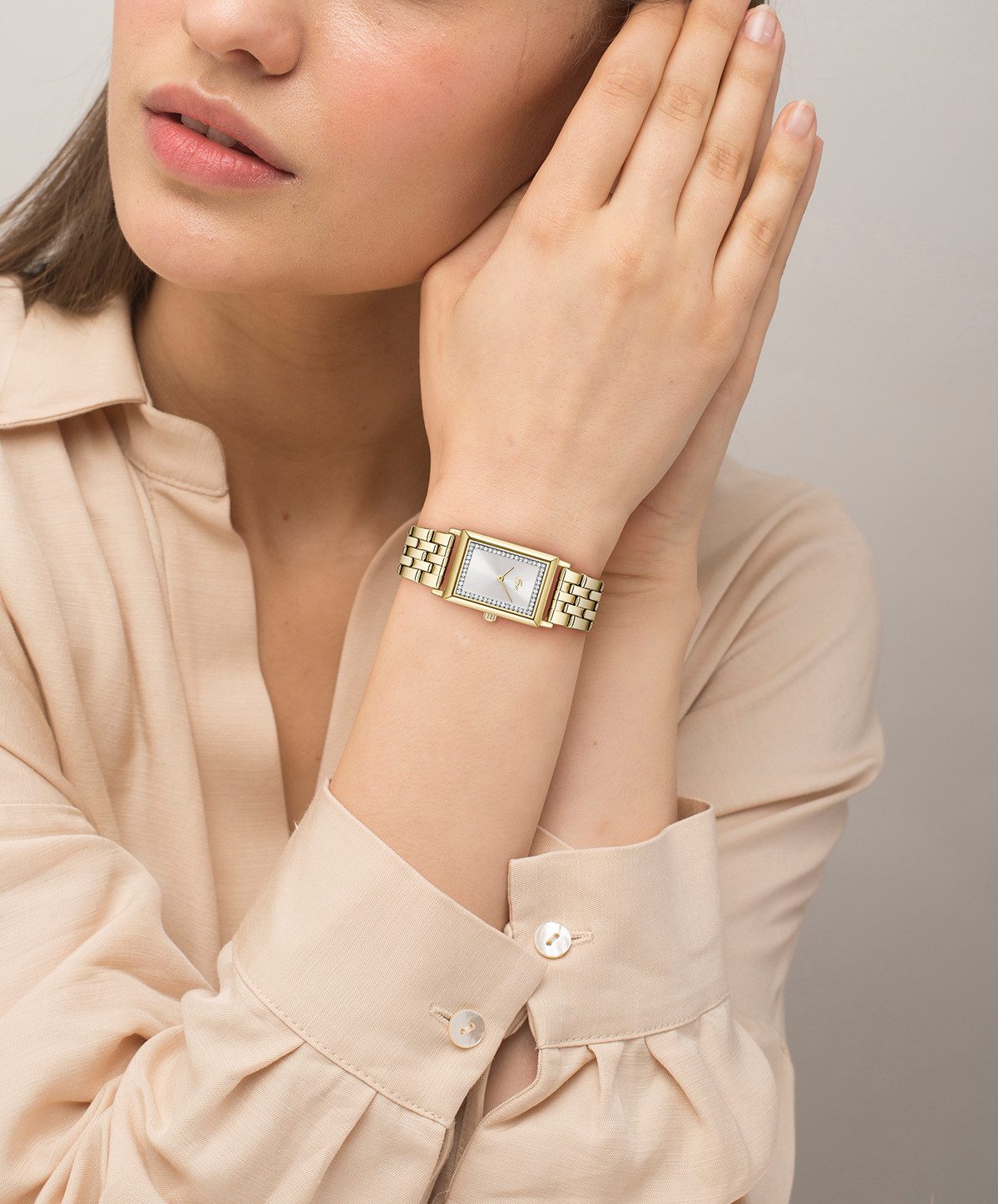 Lacoste Quarzuhr CATHERINE 2001486, Armbanduhr, Damenuhr, Edelstahlarmband, analog, Glassteine