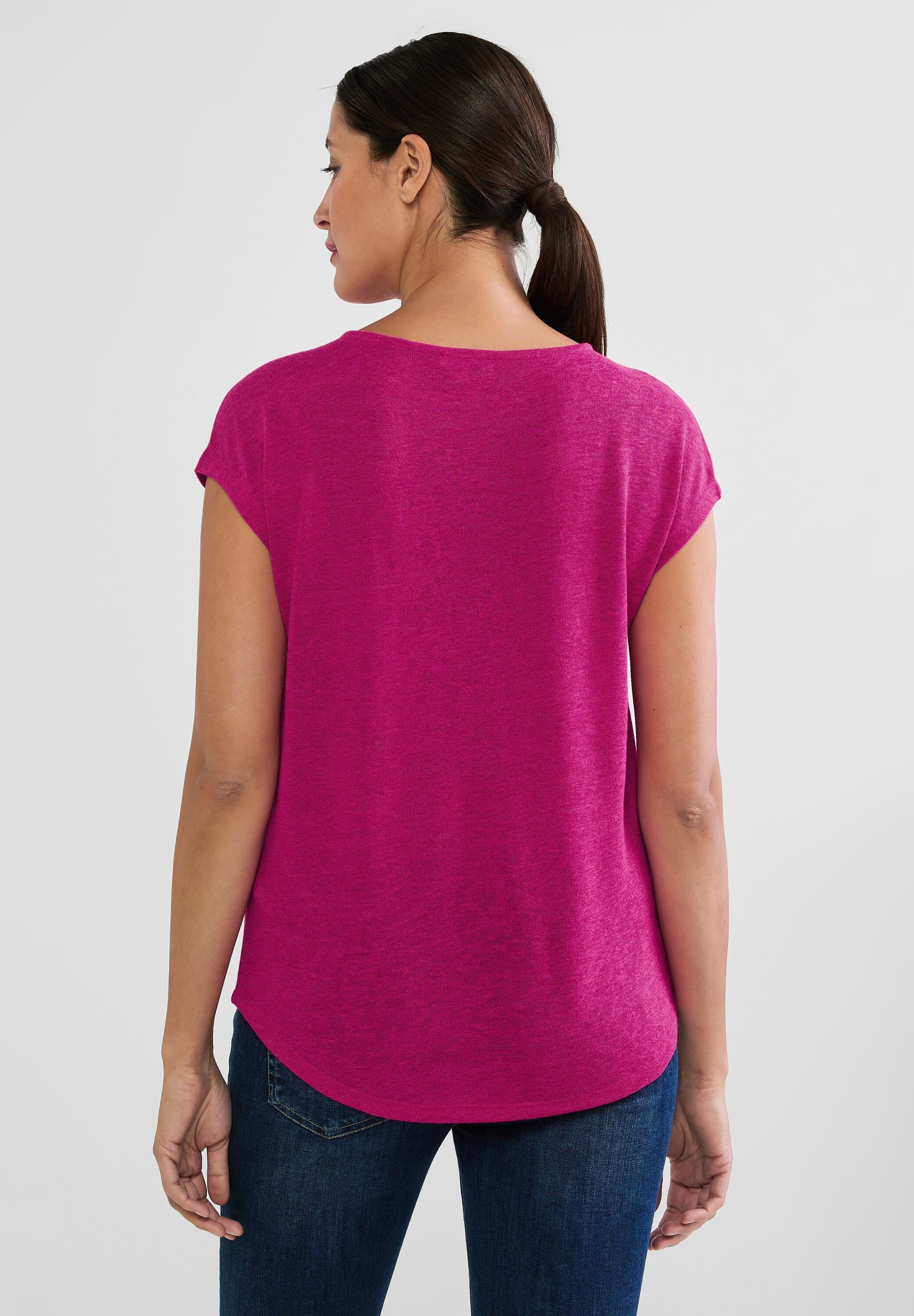 überschnittenen oasis mit T-Shirt Schultern STREET ONE pink