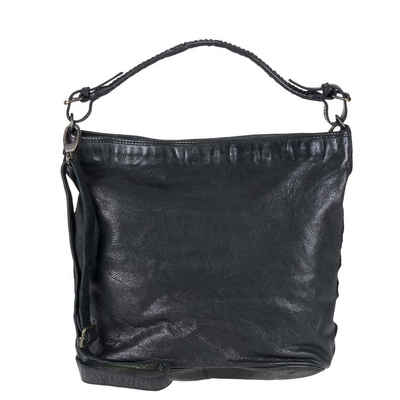 Bear Design Umhängetasche "Tess" Cow Lavato Leder, Handtasche, Shopper, Schultertasche 36x31cm, Leder schwarz