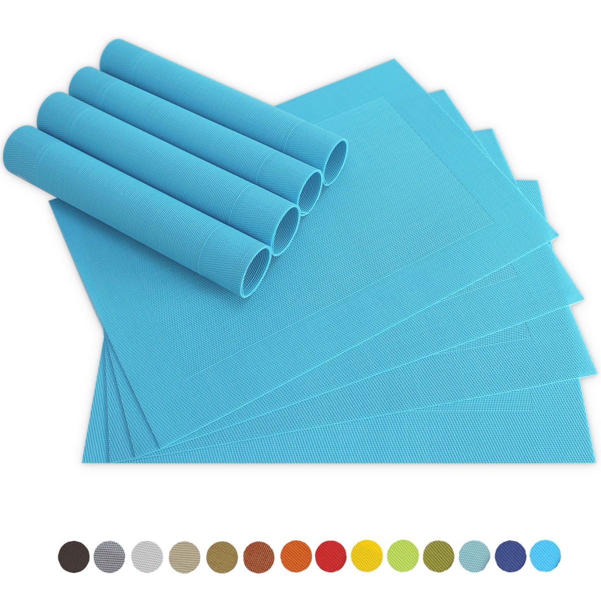 Platzset Tischsets BORDA 8er Set Türkis-blau als Tischuntersetzer