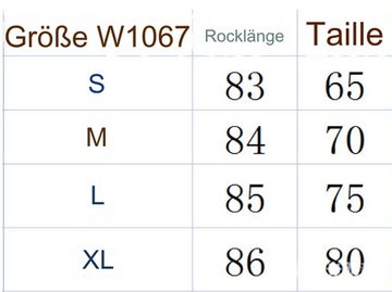 FIDDY A-Linien-Rock Damen Elastische A Linie Rüschen Midirock Maxirock Flowy Maxiröcke