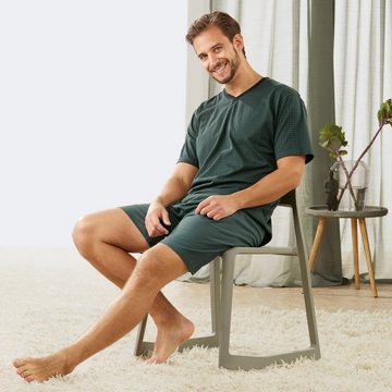 Erwin Müller Pyjama Herren-Shorty Single-Jersey gemustert