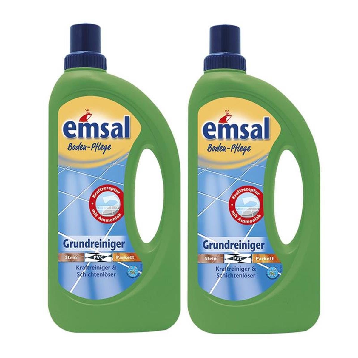 emsal 2x emsal Boden-Pflege Grundreiniger 1 Liter Kraftreiniger & Schichtenl Fussbodenreiniger