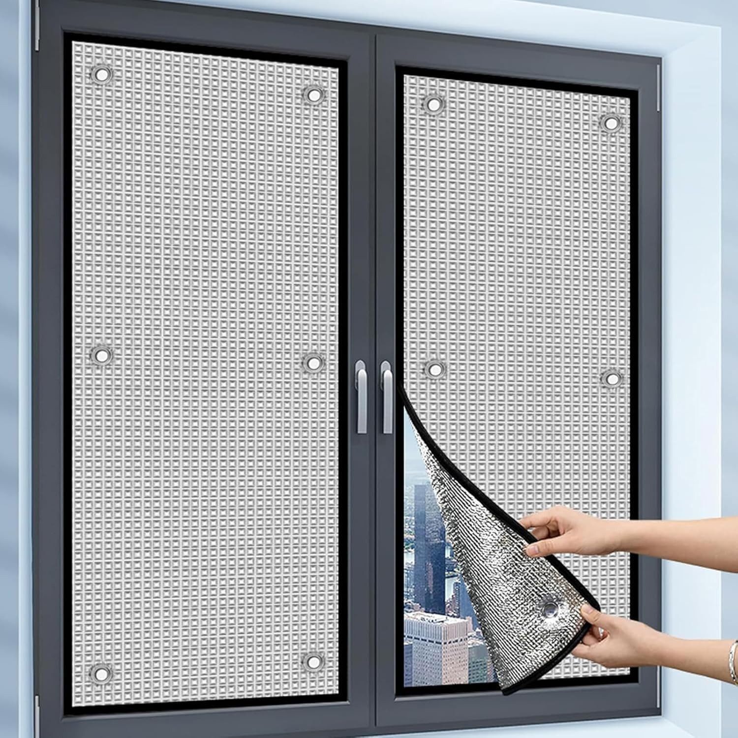 FELIXLEO Sonnenschutz Alufolie Waermeisolierung Fensterfolie Sonnenschutz Saugnapf 100x150cm