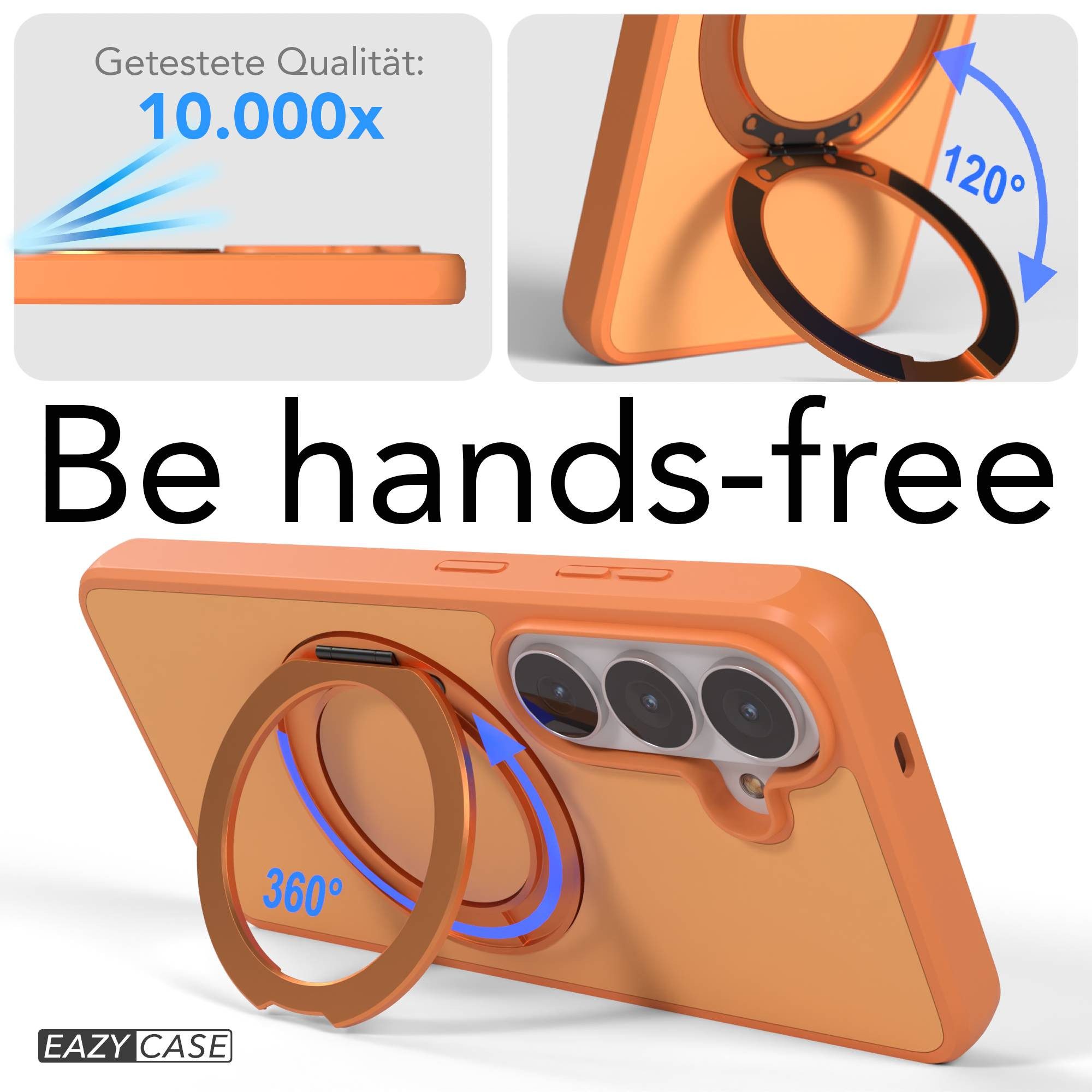 EAZY CASE Handyhülle Outdoor Galaxy S26 Case mit MagSafe Rotation Ring 6,3 Zoll, Slimcover Handyhülle Outdoor zum Aufstellen mit Ring modern in Orange – Bild 5 von 5