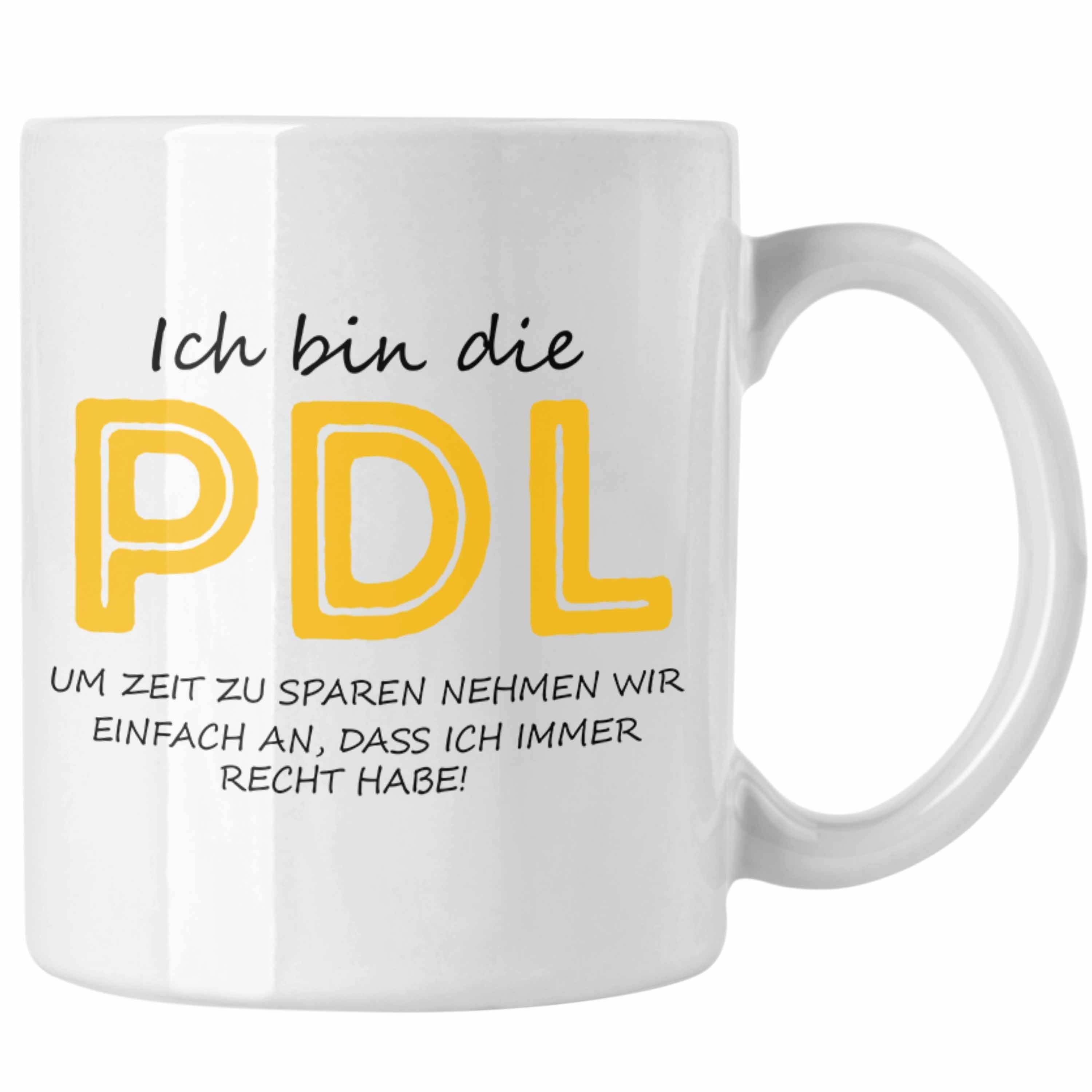 Trendation Tasse Lustige Tasse PDL Geschenkidee für Pflegedienstleitungen Krankenhaus