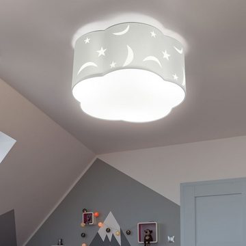 etc-shop Dekolicht, Leuchtmittel nicht inklusive, Deckenlampe Spielzimmerleuchte Wolke Kinderzimmer Textil weiß D 40 cm