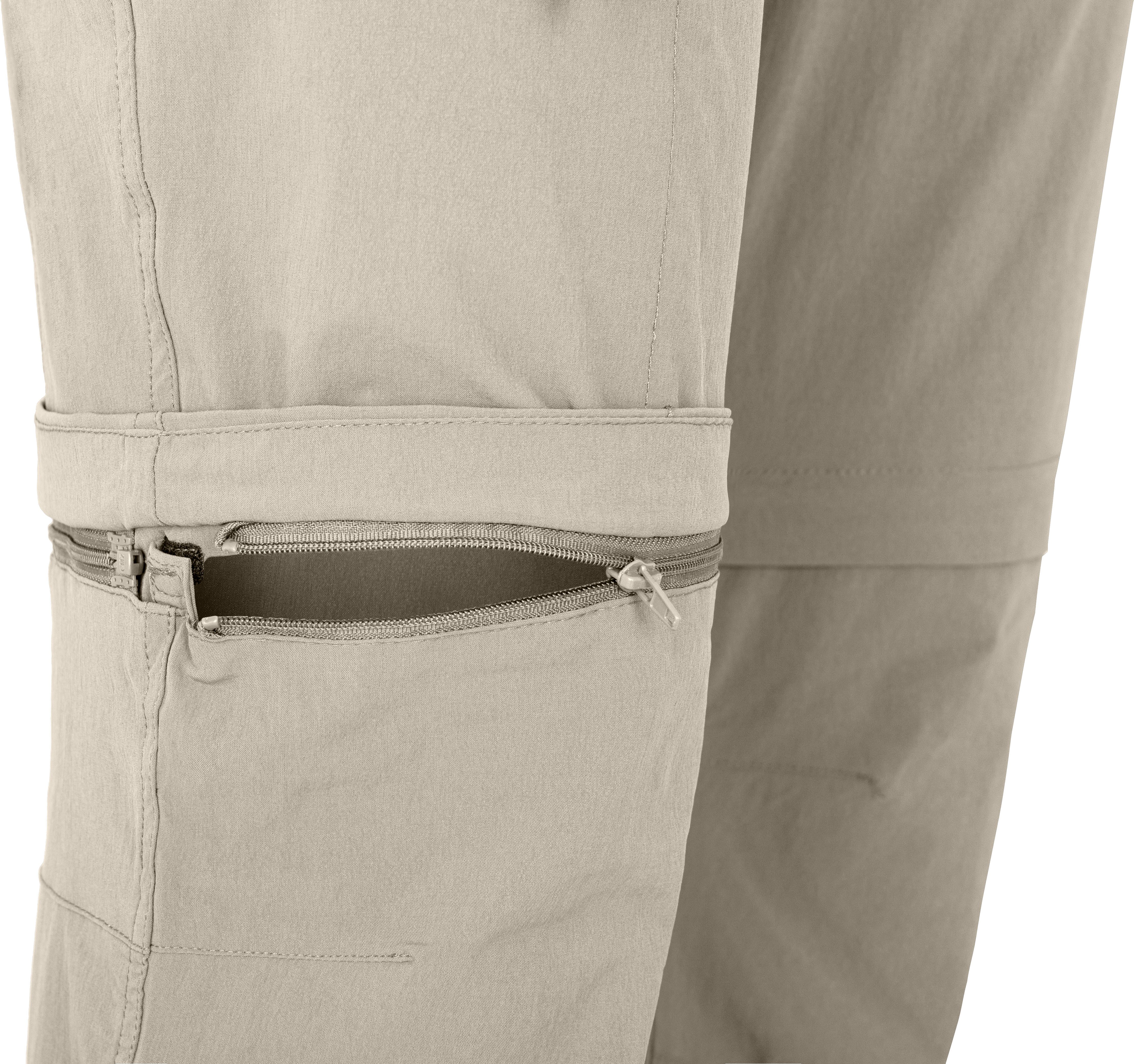 Bergson Outdoorhose QUEENSLAND Doppel Zipp-Off mit T-ZIPP Herren Wanderhose, vielseitig, pflegeleicht, Normalgrößen, hell beige