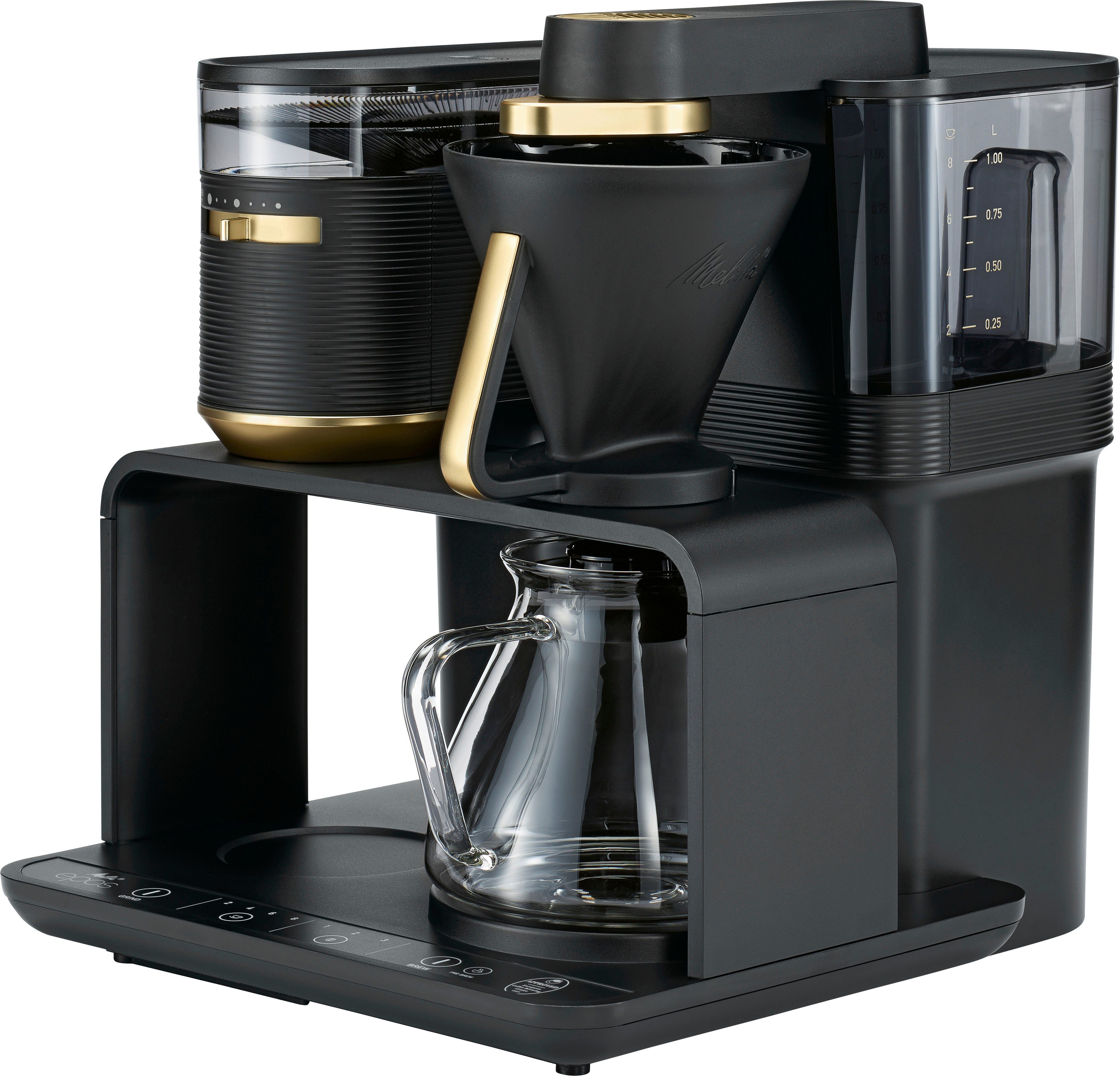 Melitta Kaffeemaschine mit Mahlwerk EPOS® 1024-04, 1l Kaffeekanne, Papierfilter 1x4, 360°rotierender Wasserauslauf – Bild 2 von 5