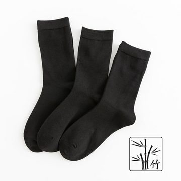 Vivi Idee Businesssocken 6-36 Paar Bambussocken schwarz, Strümpfe Anzugsocken, Damen Herren (6-Paar) verstärkte Spitze, anti Schweiß