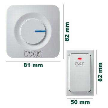 EAXUS Türklingel-Set Moderne Kinetische Haustürklingel mit 36 Klingeltönen, Weiß, 1 Empfänger, 36 Klingeltöne, 4-stufige Lautstärkeregelung, 200 Meter Reichweite, LED-Signal, IP44