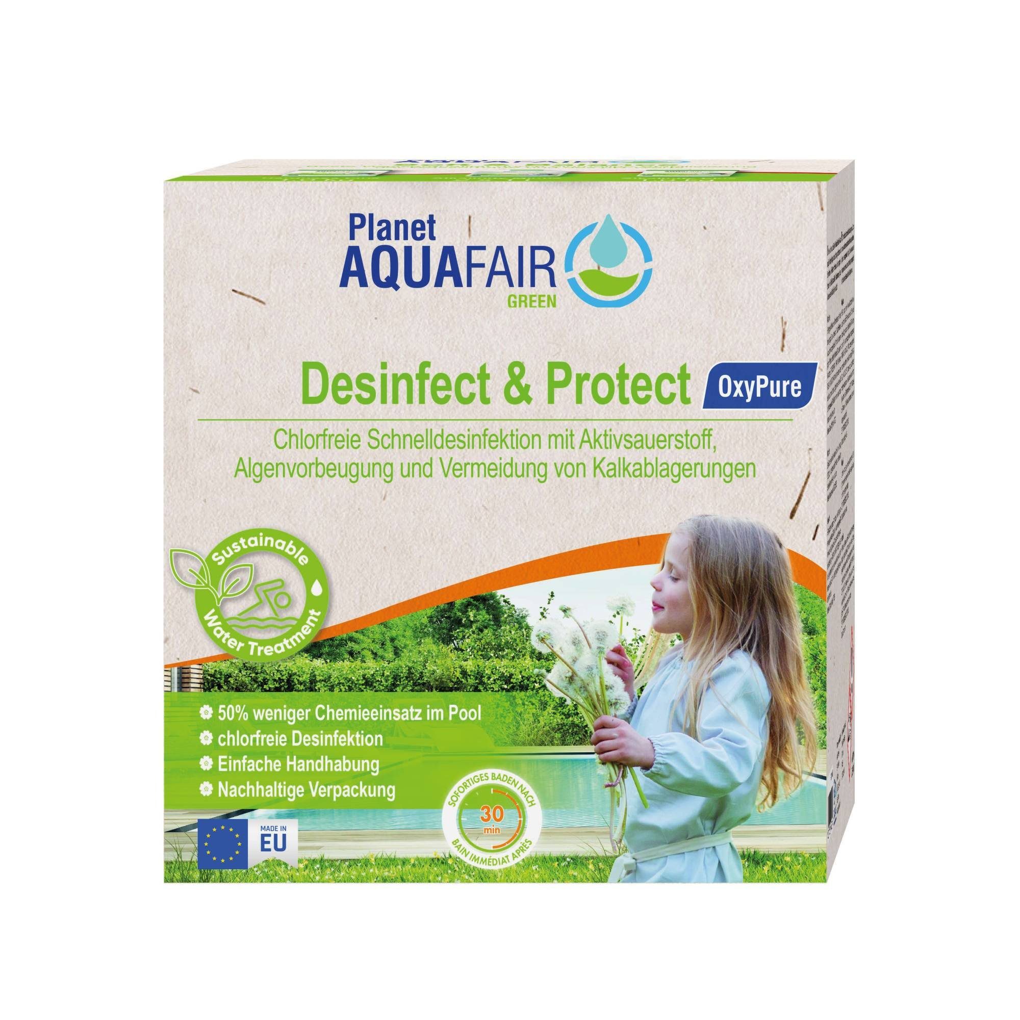Planet Aquafair Green Poolpflege Desinfect & Protect - OxyPure