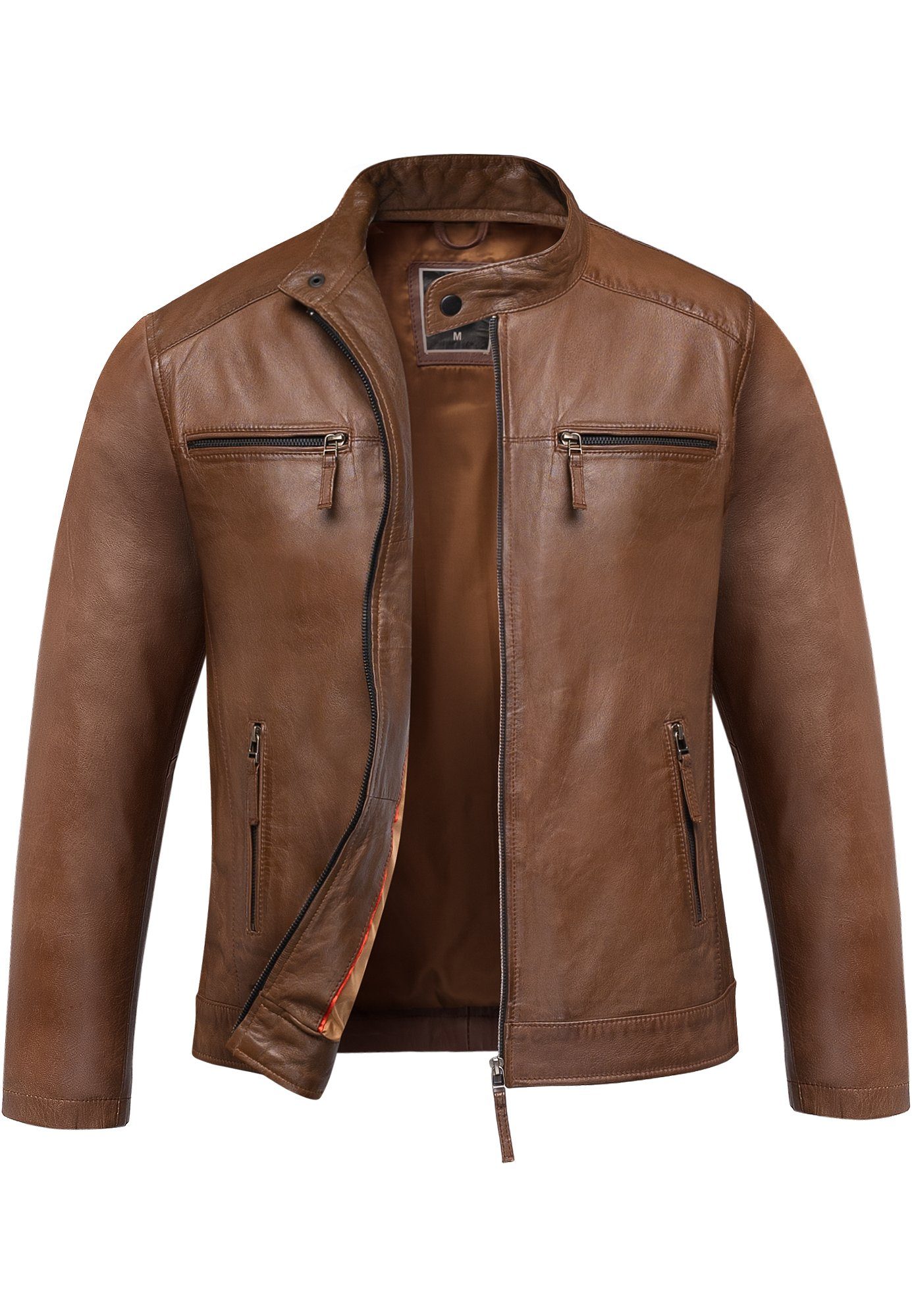Amaci&Sons Lederjacke CICERO Lederjacke Echtleder Herren Biker Zipper Jacke günstig online kaufen