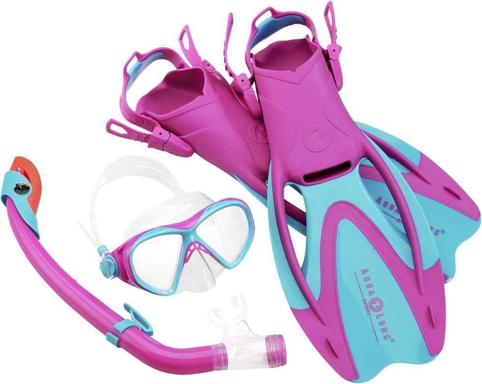 Aqualung Schnorchel Sport Schnorchel La Costa Junior Pro Dive Kinder 3er Set inkl. Beutel (3er Set aus Tauchmaske, Schnorchel, Flossen, inkl. Beutel, 3er Set aus Tauchmaske, Schnorchel, Flossen, inkl. Beutel)