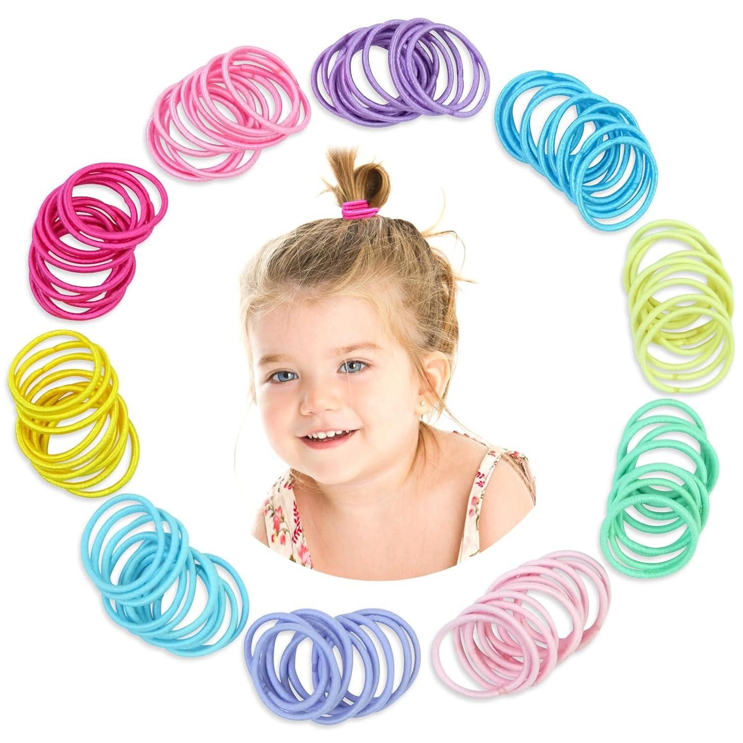 Haargummi Elastische Haargummis Mädchen Kinder Baby 320 Teile 10 Farben 2,5 cm 2