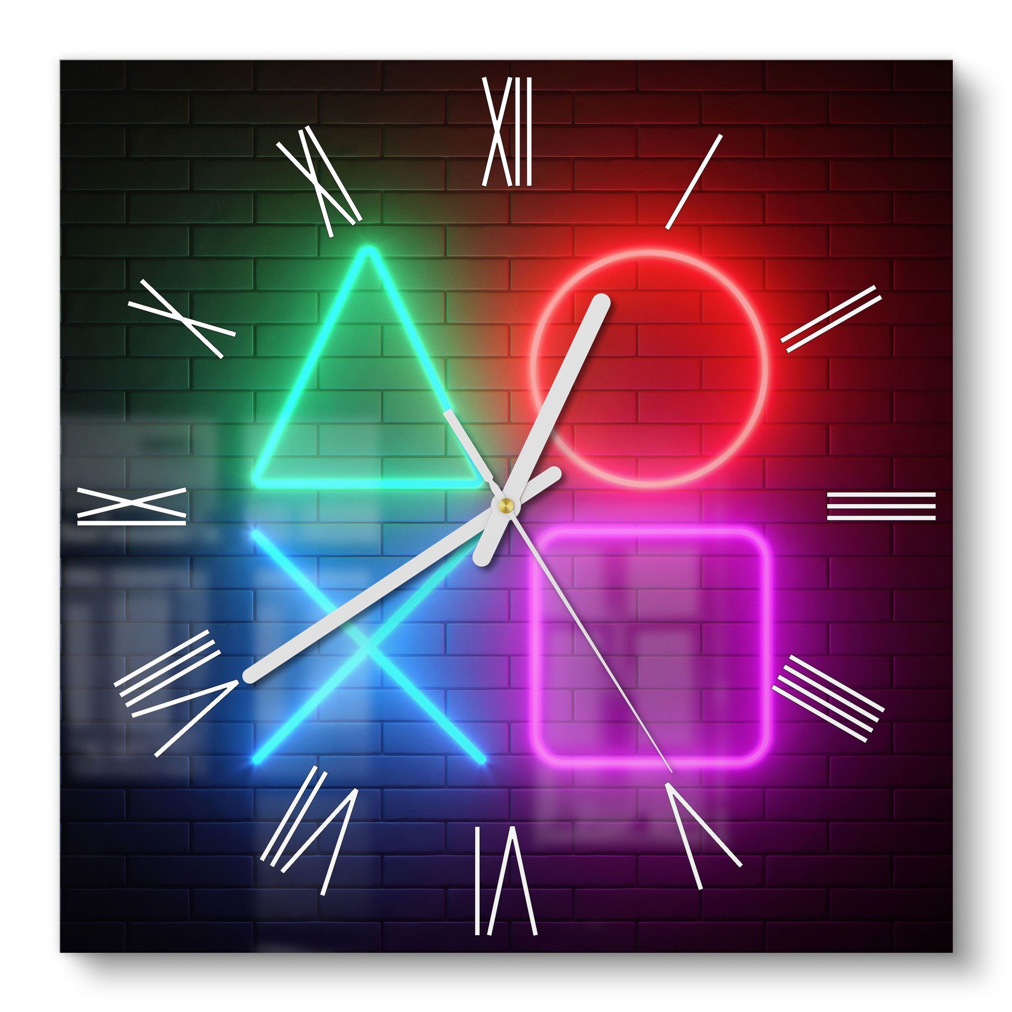 DEQORI Wanduhr 'Playstation Elemente' (Glas Glasuhr günstig online kaufen
