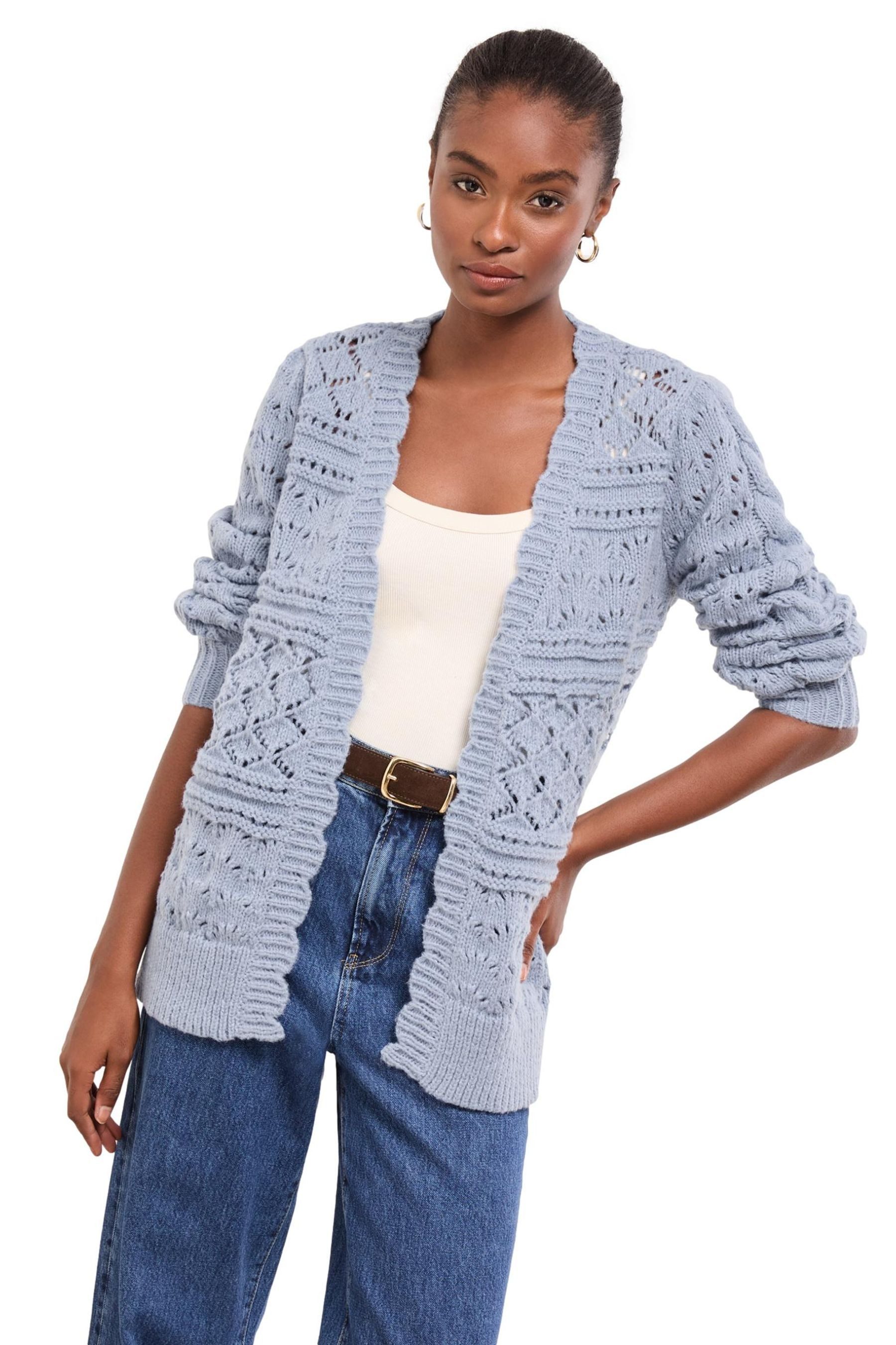 Strickjacke Lipsy lange Pointelle-Strickjacke, Regular