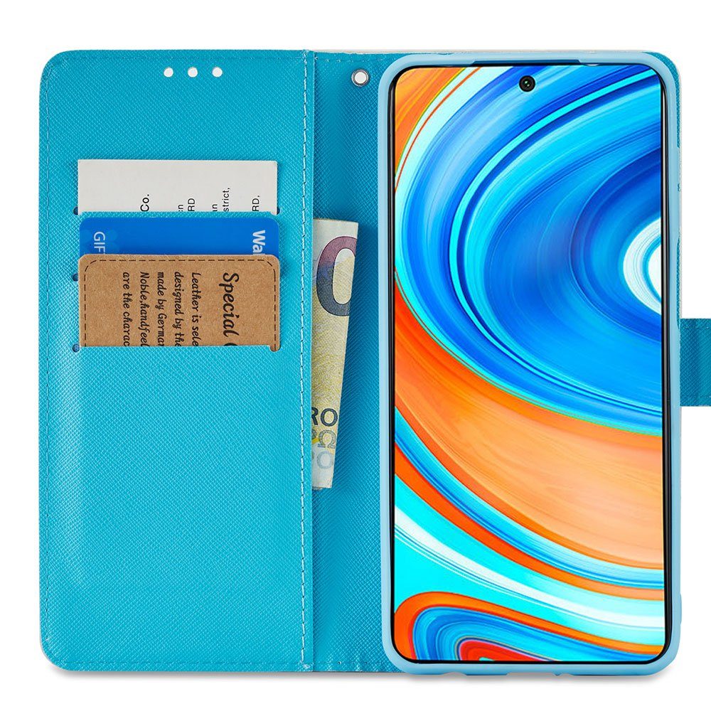 FITSU Handyhülle Handytasche für Xiaomi Redmi Note 9 Pro Hülle Eulen Motiv 6,67 Zoll, Case für Xiaomi Redmi Note 9 Pro Hülle, Handytasche mit Kartenfach