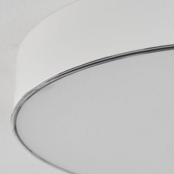 hofstein Deckenleuchte »Torricella« moderne Deckenlampe aus Metall/Kunststoff in Weiß, 4000 Kelvin, runde Leuchte mit Sternhimmeleffekt, 1600 Lumen, 1xLED 16 Watt