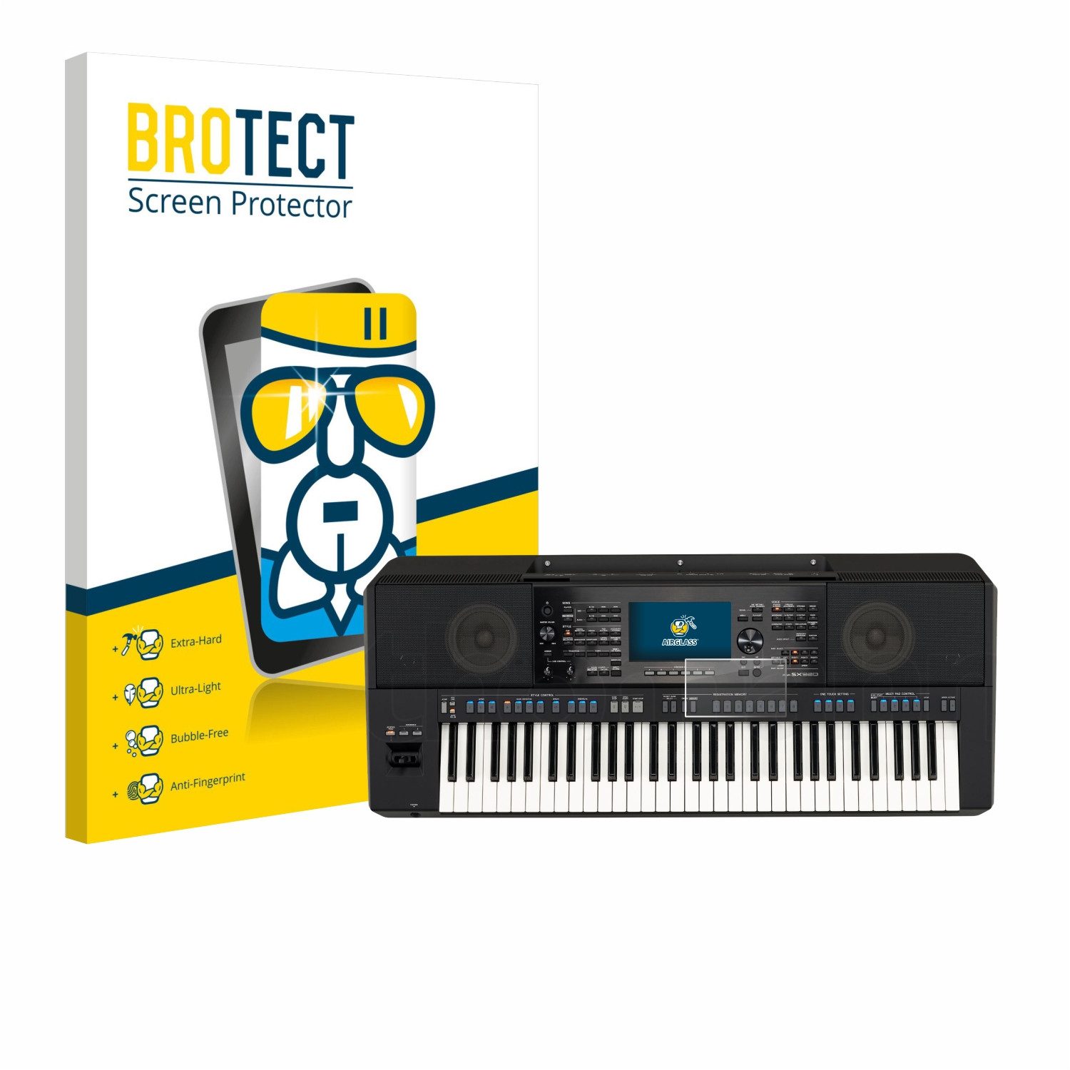 BROTECT Displayschutzglas Folie für Yamaha PSR-SX920, Schutzfolie Glas Panzer Display Schutz klar