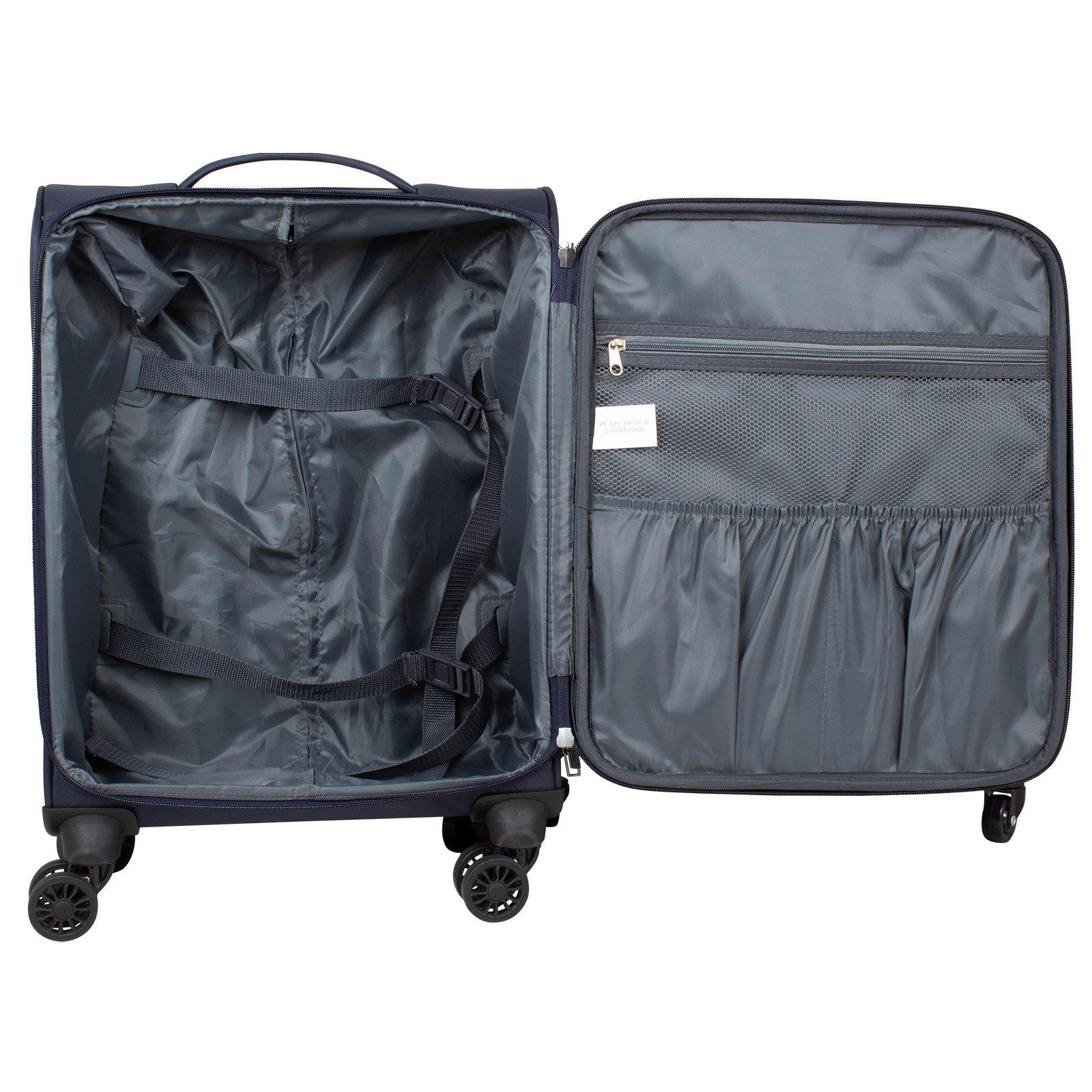 Trendyshop365 Weichgepäck-Trolley Cordoba, 3 Größen, 4 Farben, 4 Rollen, Zwillingsrollen, Zahlenschloss, Dehnfalte