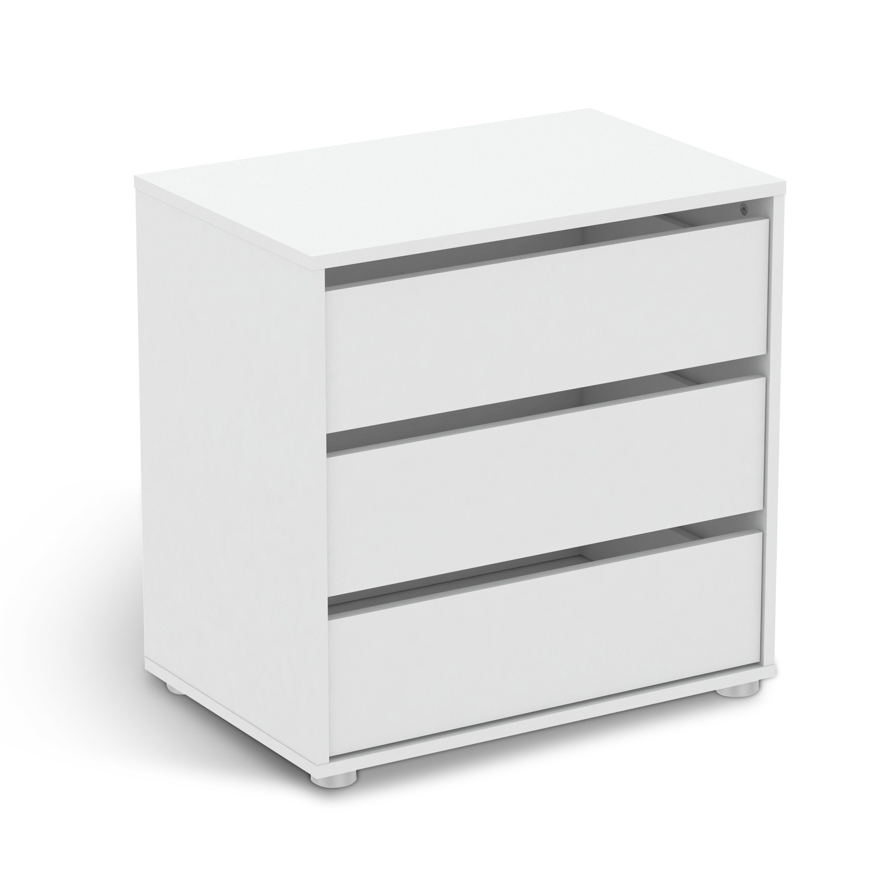 habeig Schubkastenkommode Kommode BLANK weiß Flurschrank Wäscheschrank Schlafzimmer Sideboard