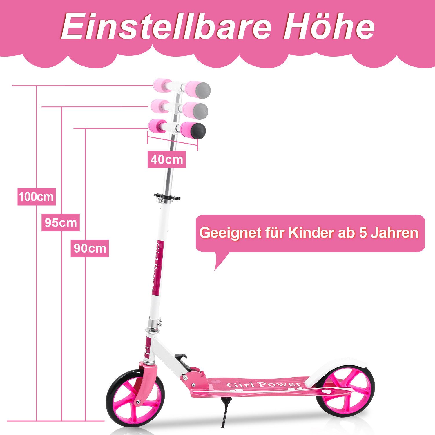 Clanmacy Scooter Kinderoller Scooter Faltbarer Kinderscooter Höhenverstellbar